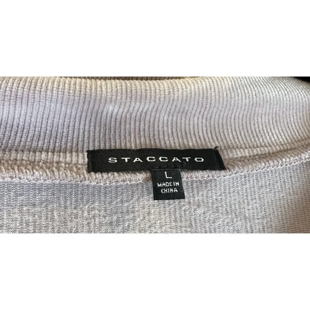 Staccato Pullover Sweater Womens Large Multicolor Striped L/S Casual 1/4 ZIP - Picture 2 of 7